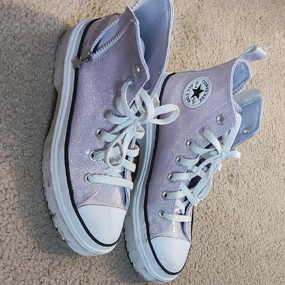 Converse Purple Glitter High-Top Sneakers